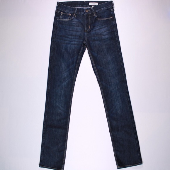 H&M‎ Jeans Mens 29x34 Dark Blue Rinse Wash Straight Reg Waist-(28.75 x 32.75) - Picture 1 of 16